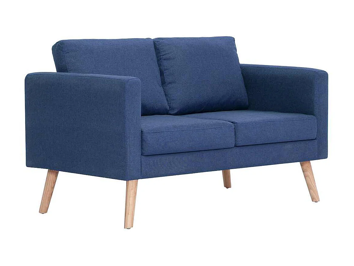 Tweezitsbank stof blauw