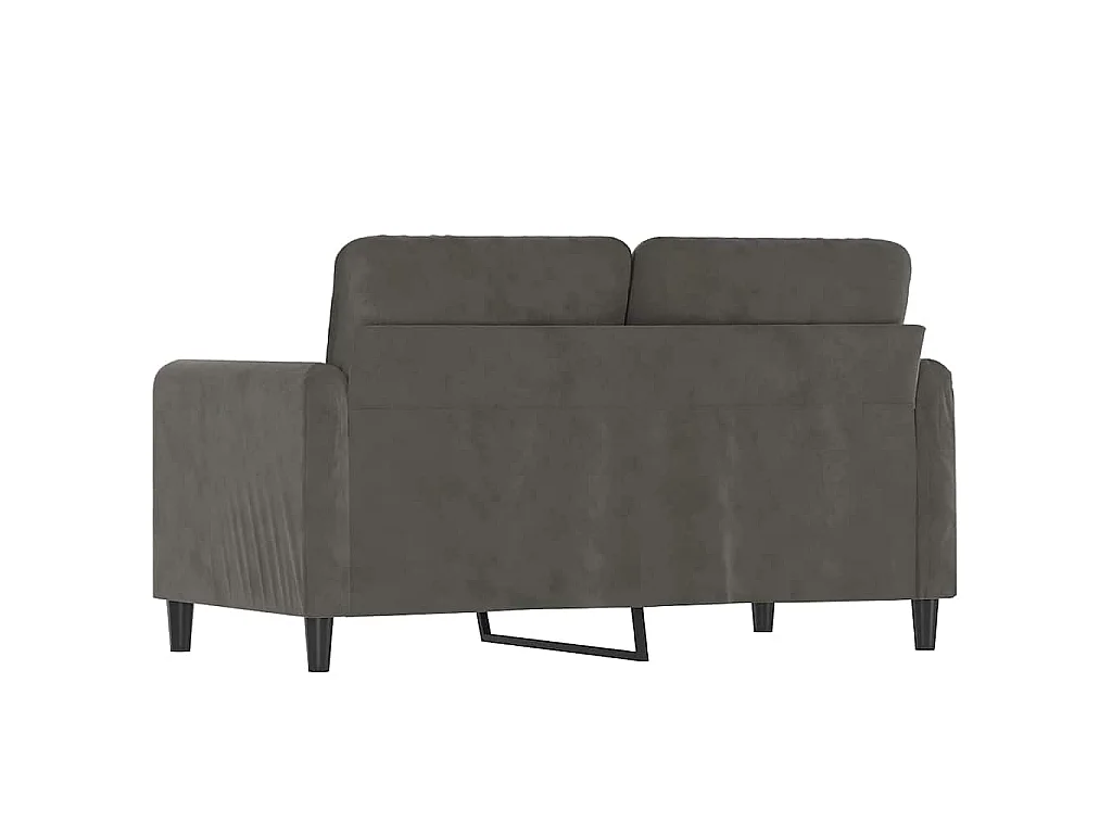 Canapé 2 places en velours gris foncé 138x77x80 cm