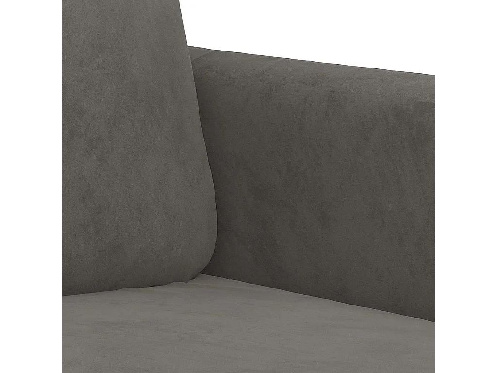 Canapé 2 places en velours gris foncé 138x77x80 cm