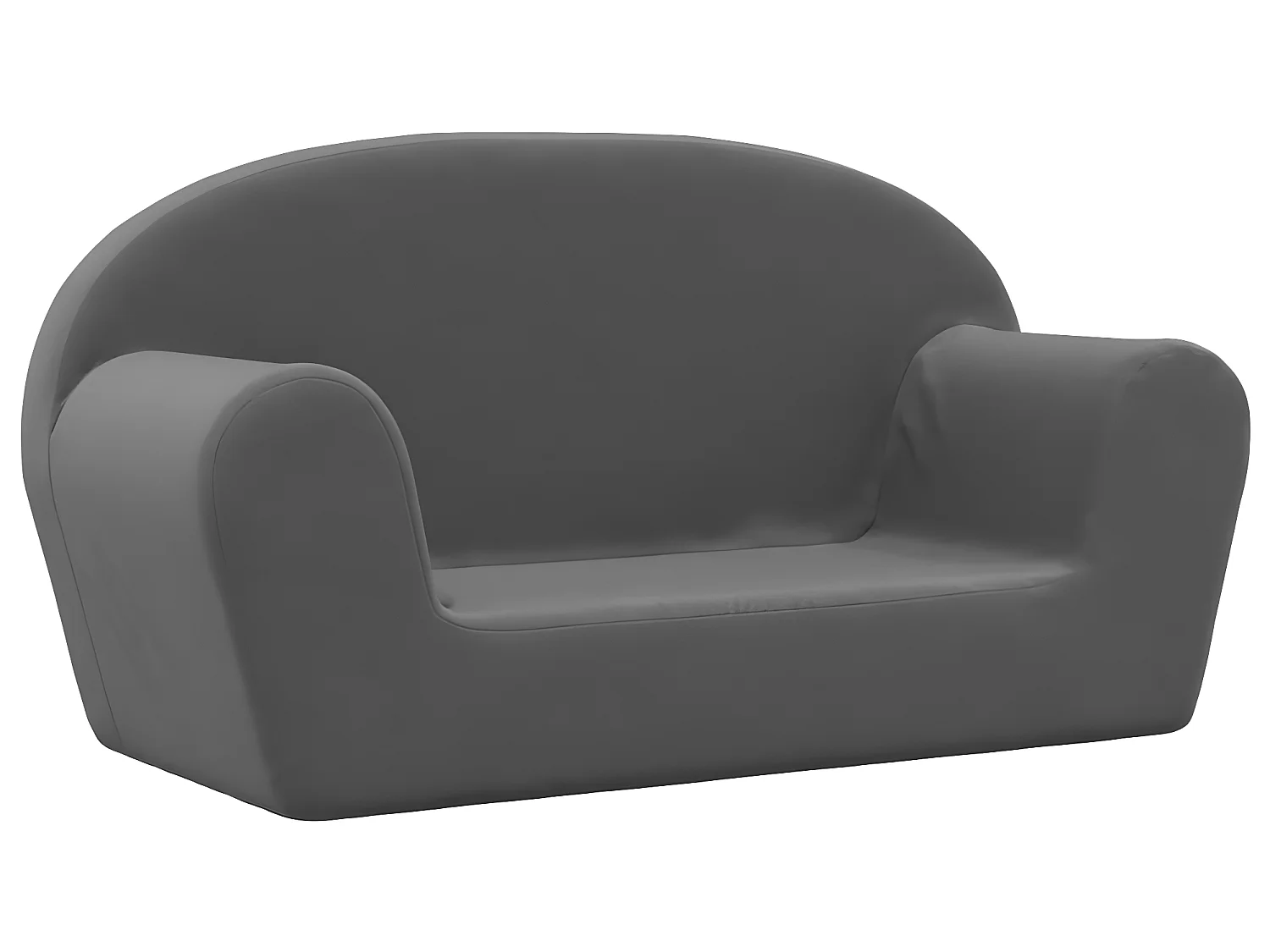 Canapé pour enfants à 2 places Anthracite Peluche douce