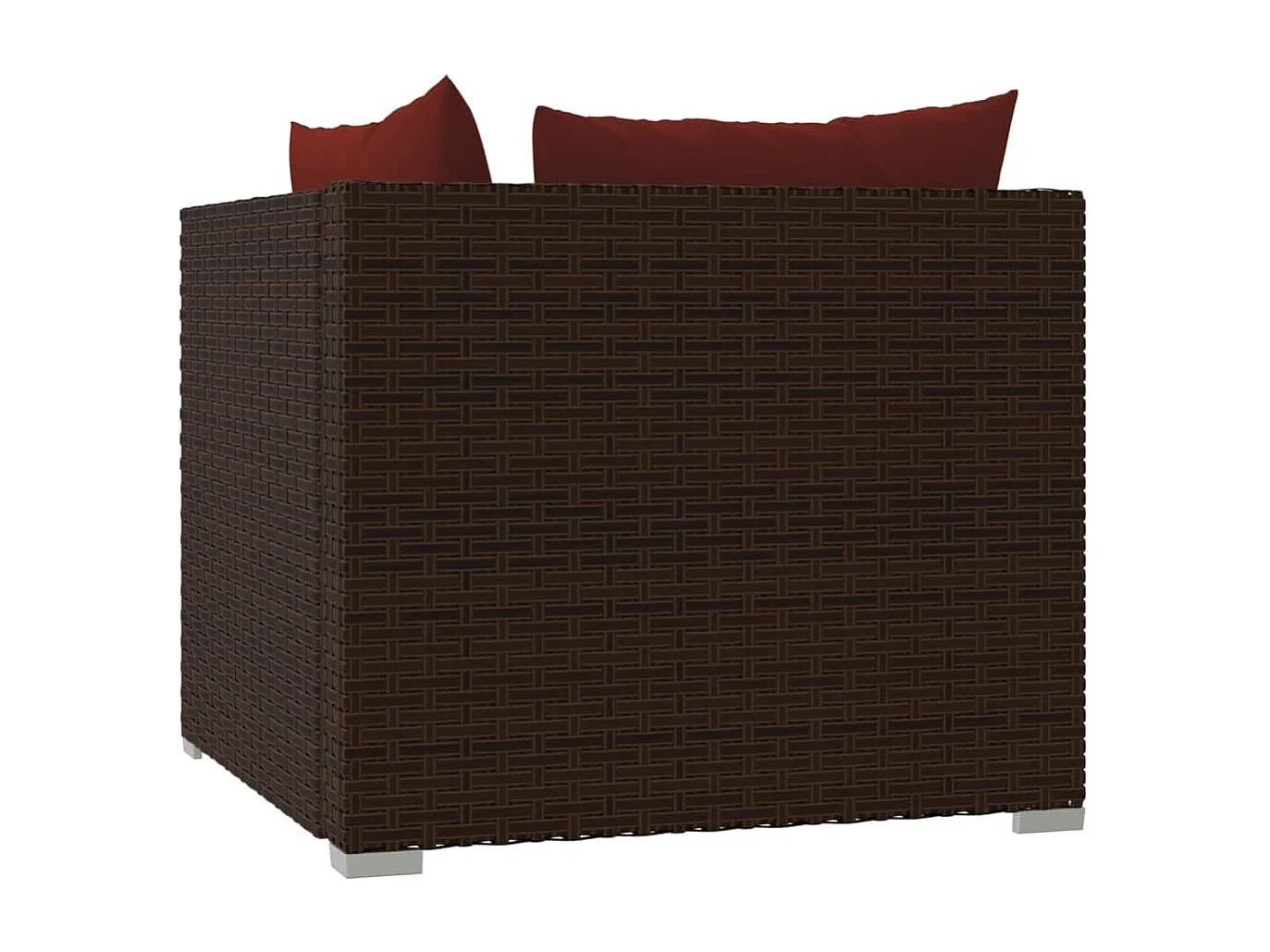 Canapé 2 places avec coussins Marron Résine tressée