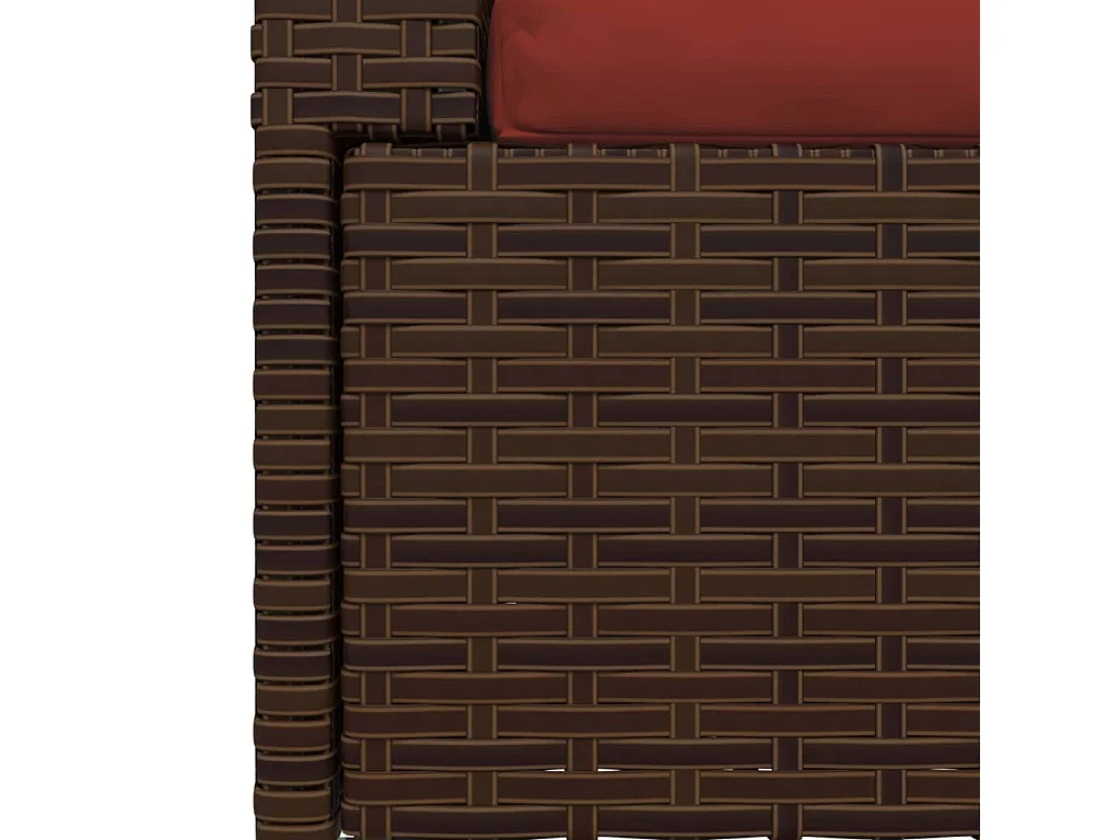 Canapé 2 places avec coussins Marron Résine tressée