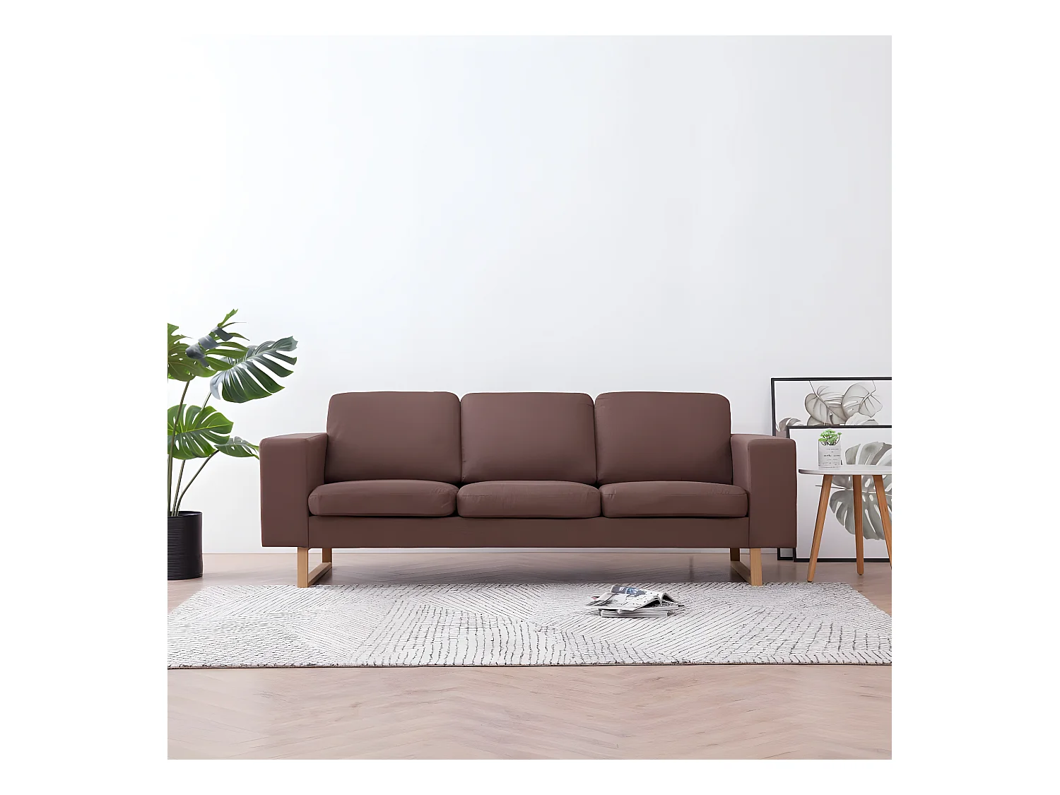 3-Sitzer-Sofa Stoff Braun