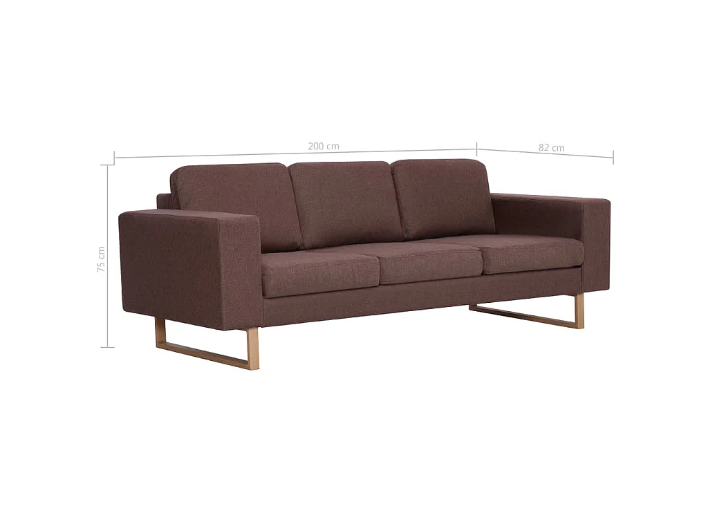 3-Sitzer-Sofa Stoff Braun