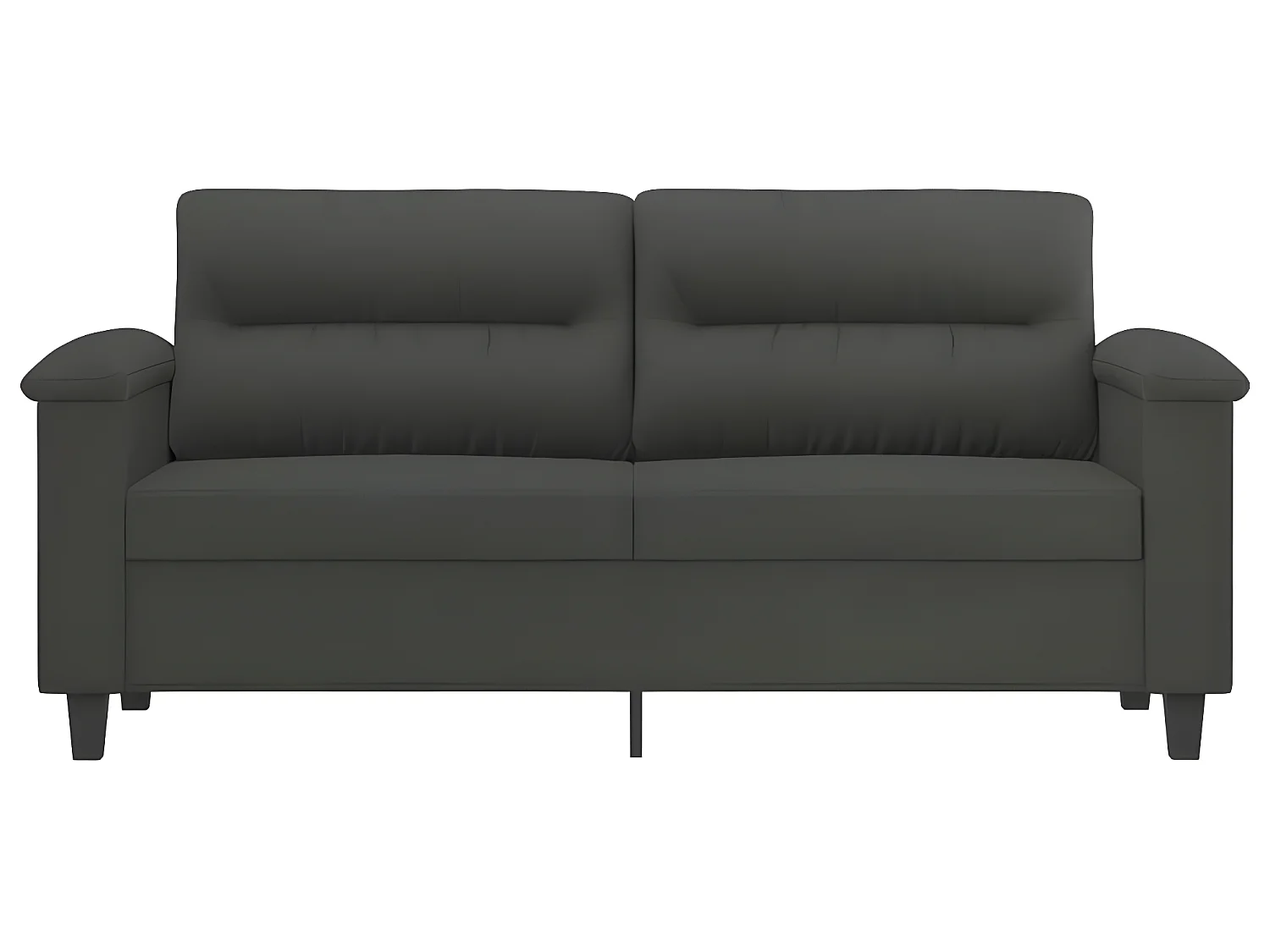 Canapé à 2 places Gris foncé 140 cm Tissu microfibre