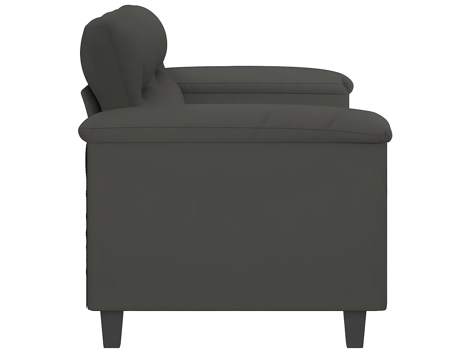 Canapé à 2 places Gris foncé 140 cm Tissu microfibre