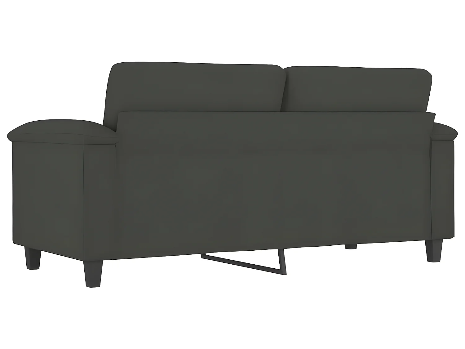 Canapé à 2 places Gris foncé 140 cm Tissu microfibre