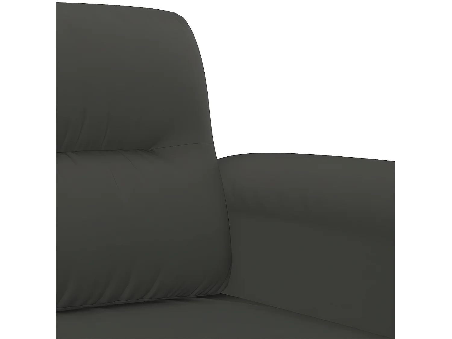 Canapé à 2 places Gris foncé 140 cm Tissu microfibre