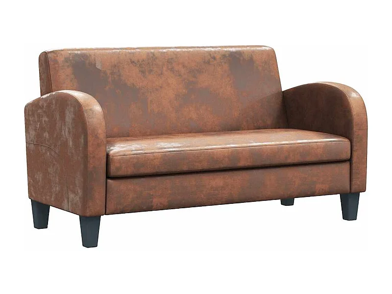 Sofa 2-Sitzer Wildleder-Optik Braun