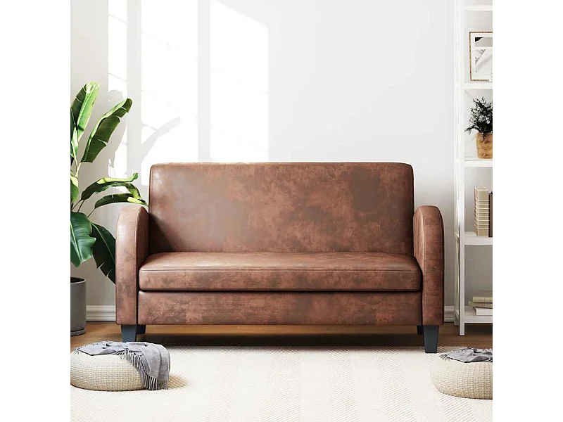 Canapé à 2 places Daim synthétique Marron