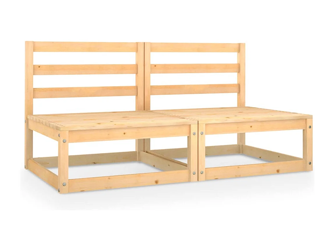 Canapé à 2 places de jardin Bois de pin solide