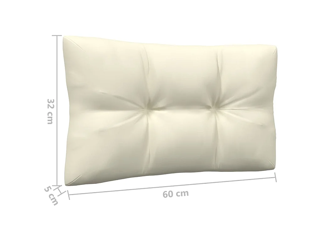 4-Sitzer-Gartensofa mit Creme Kissen Massivholz Kiefer