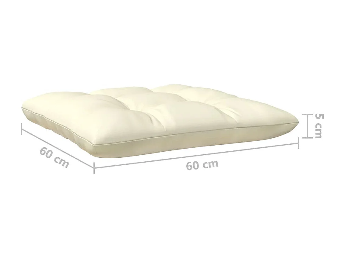 3-Sitzer-Gartensofa mit Creme Kissen Massivholz Kiefer