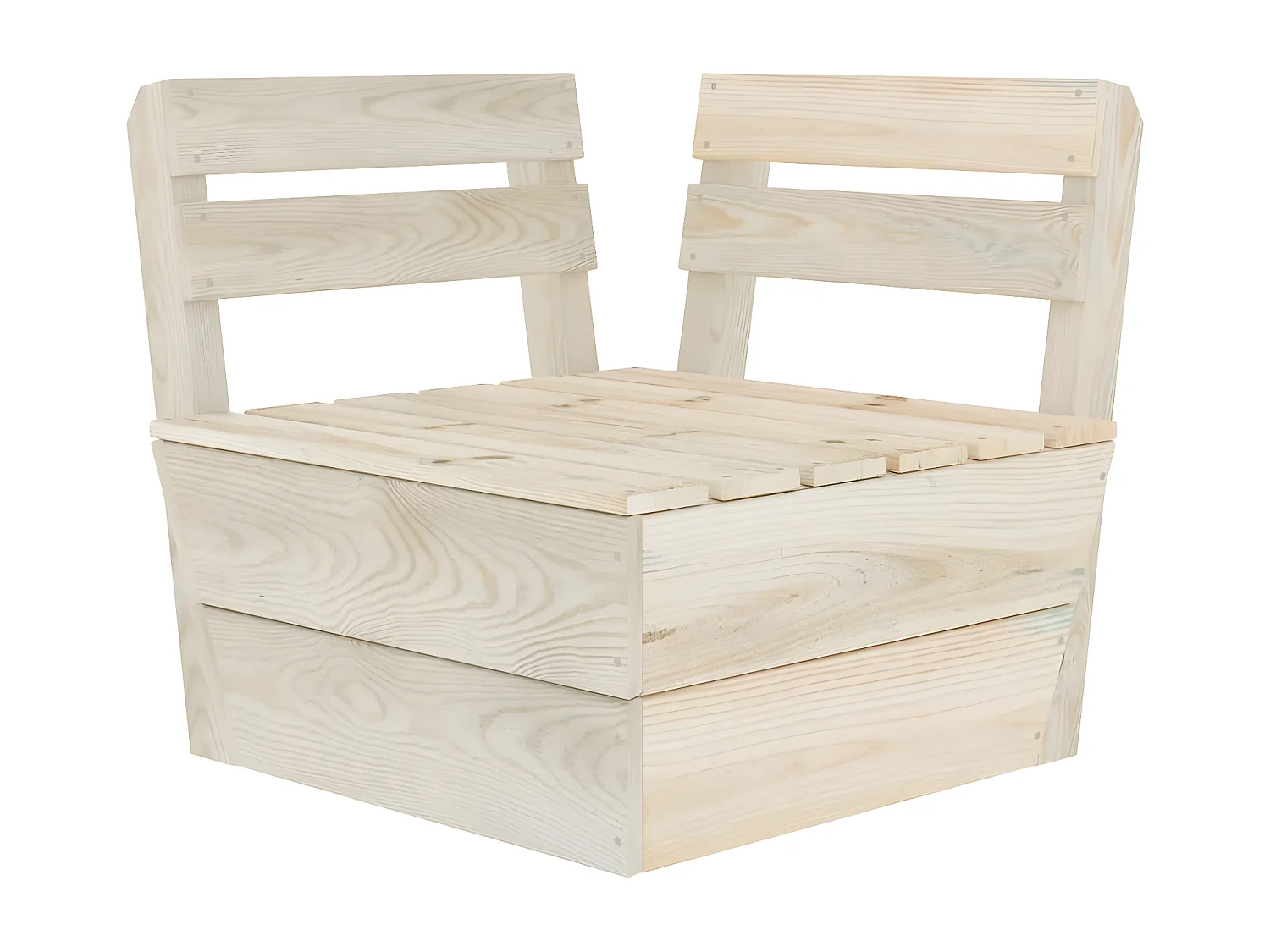 Divano da Giardino a 2 Posti su Pallet Legno Abete Impregnato