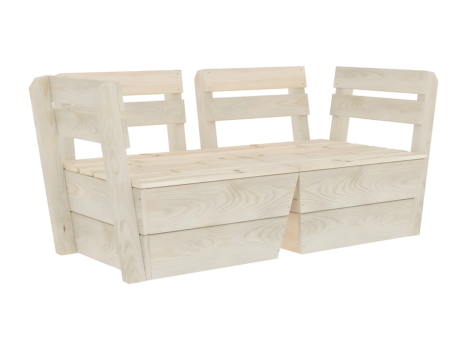 Canapé palette à 2 places de jardin Bois d'épicéa imprégné