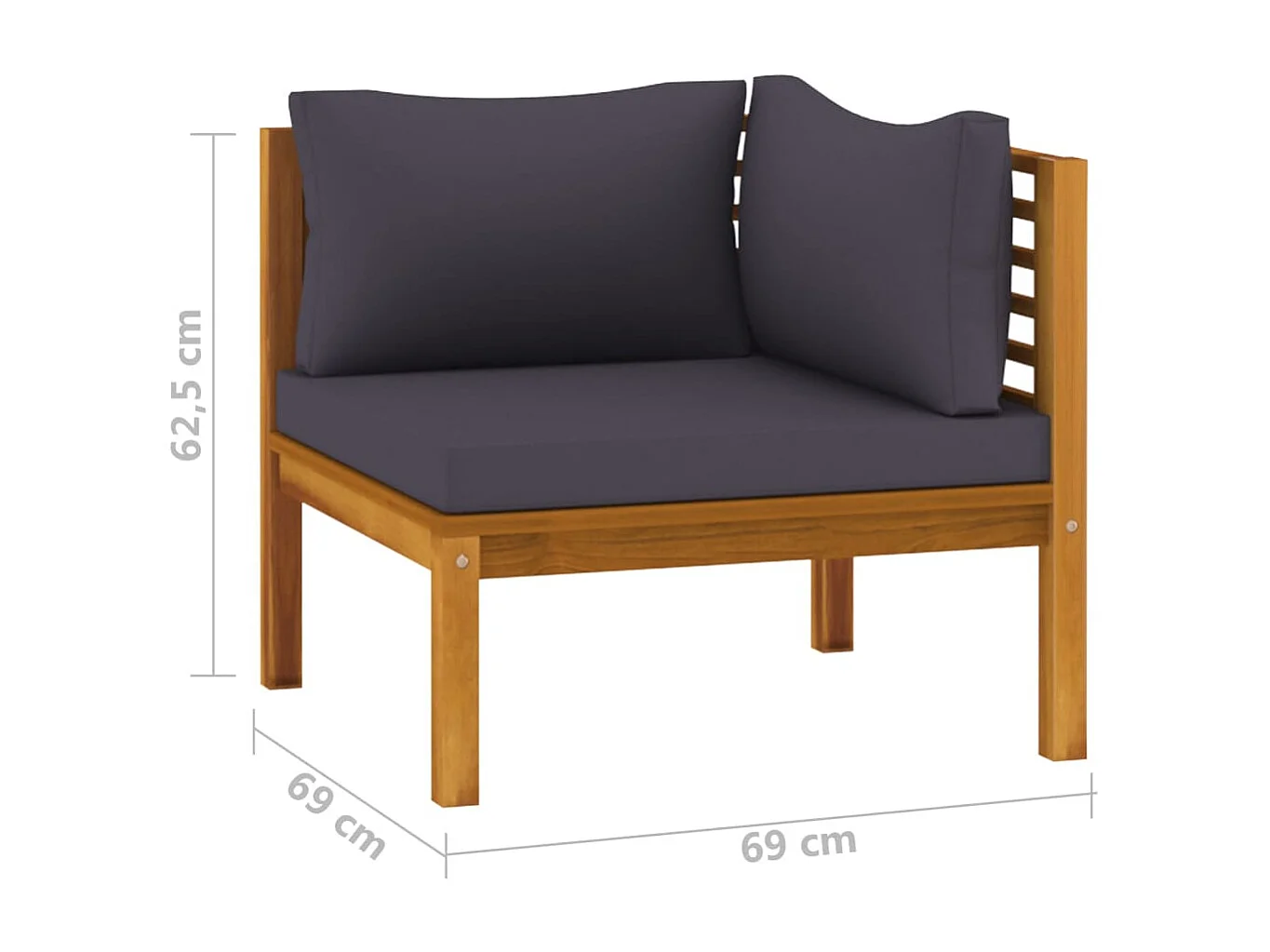 Canapé de jardin à 2 places avec coussin Bois d'acacia massif