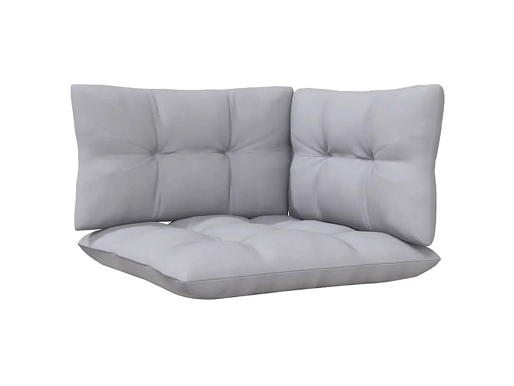 2-Sitzer-Gartensofa mit Grauen Kissen Massivholz Kiefer