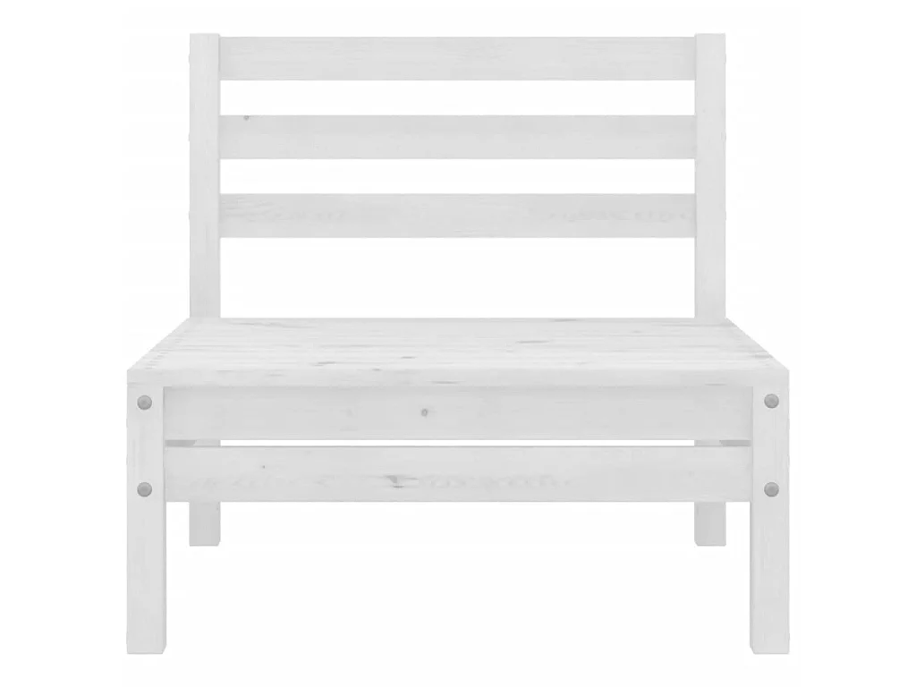 2-Sitzer-Gartensofa Weiß Kiefer Massivholz