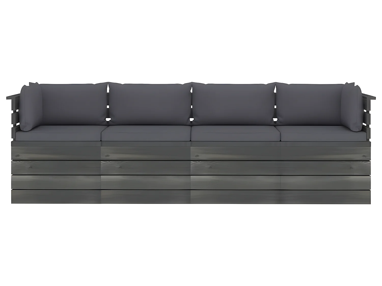 Canapé palette de jardin 4 places avec coussins Bois de pin