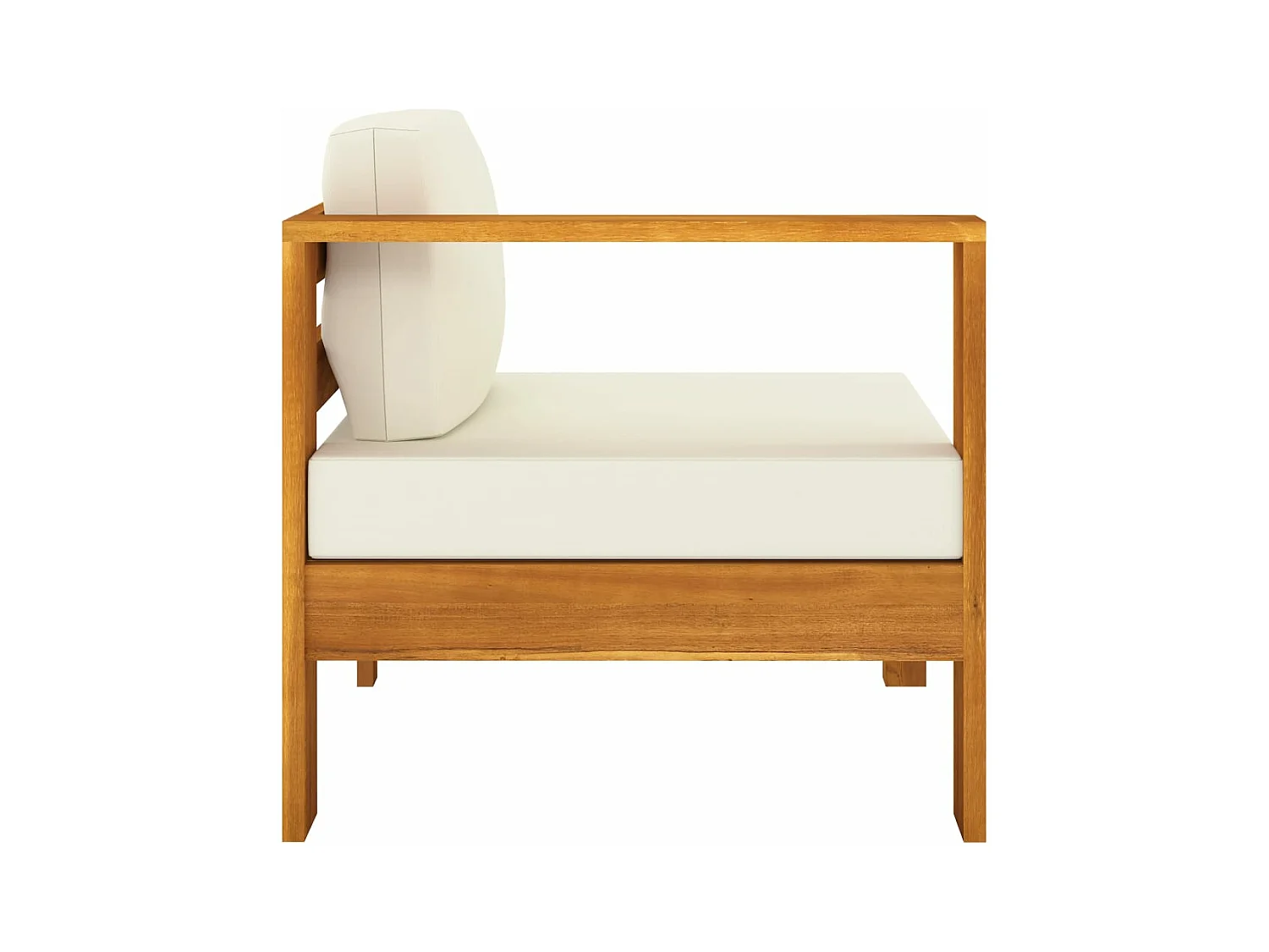 4-Sitzer-Gartensofa mit Cremeweißen Auflagen Massivholz Akazie