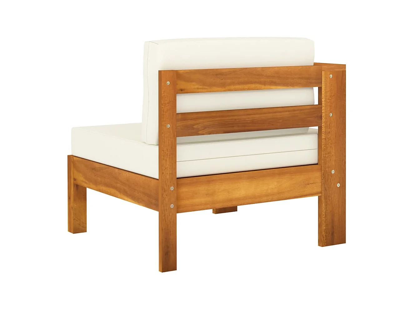 4-Sitzer-Gartensofa mit Cremeweißen Auflagen Massivholz Akazie