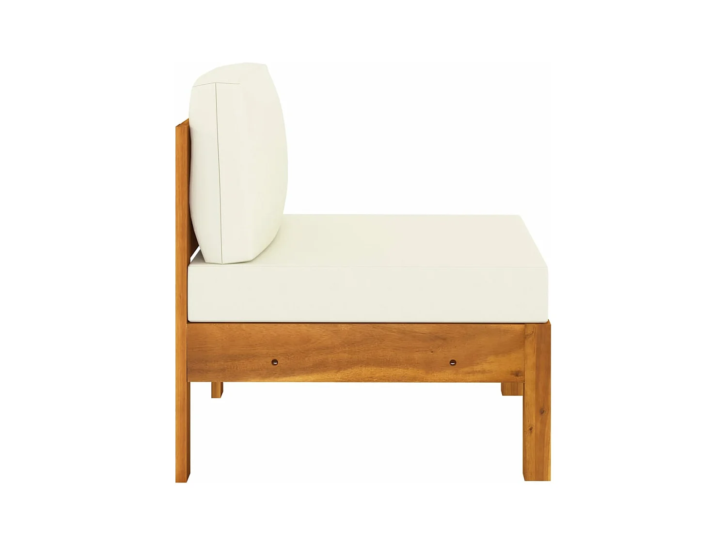 4-Sitzer-Gartensofa mit Cremeweißen Auflagen Massivholz Akazie