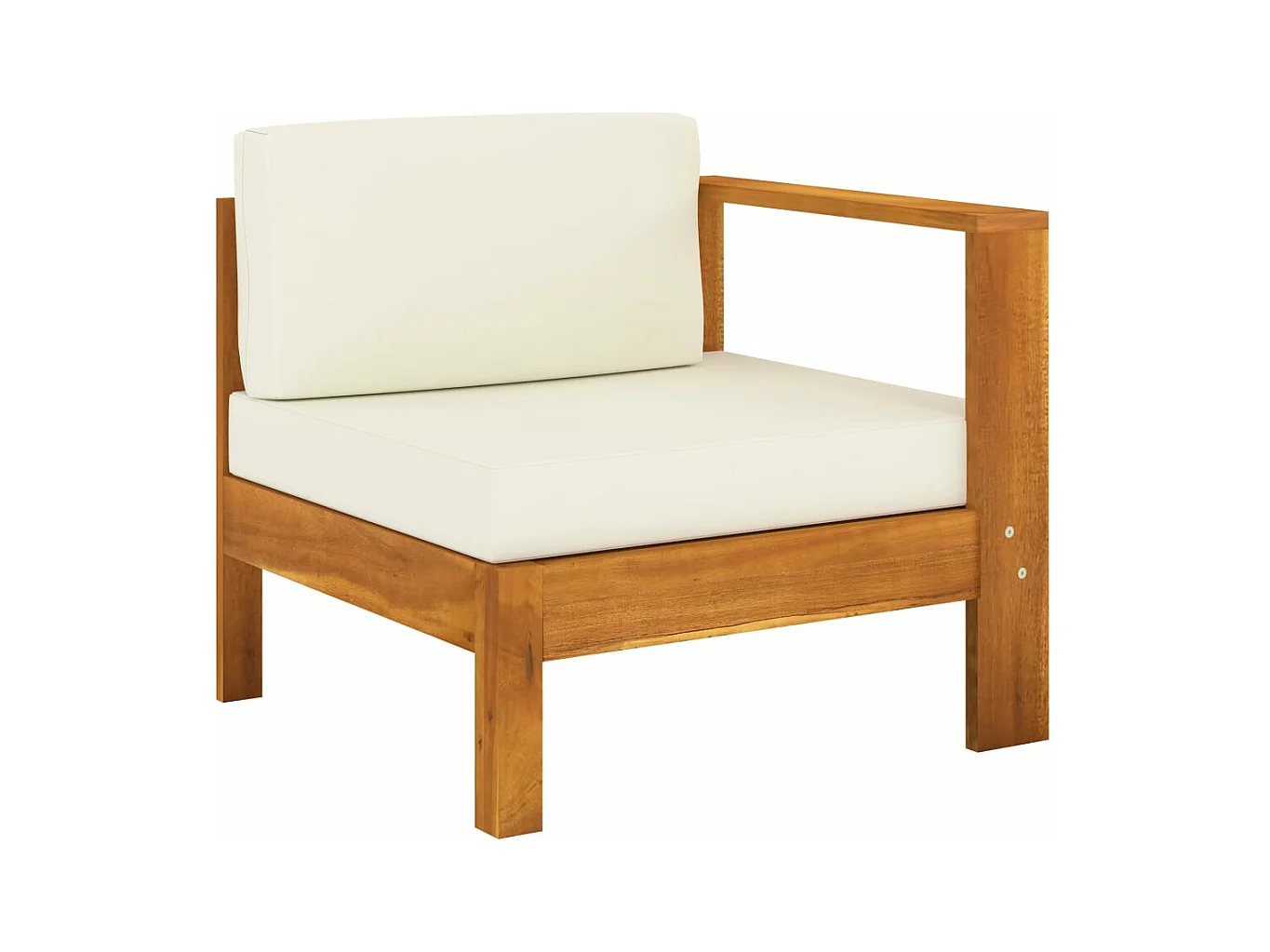 4-Sitzer-Gartensofa mit Cremeweißen Auflagen Massivholz Akazie