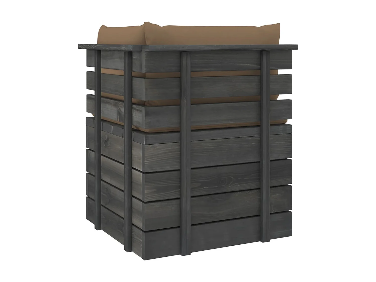 Sofá paletes 2 lugares p/ jardim c/ almofadões pinho maciço