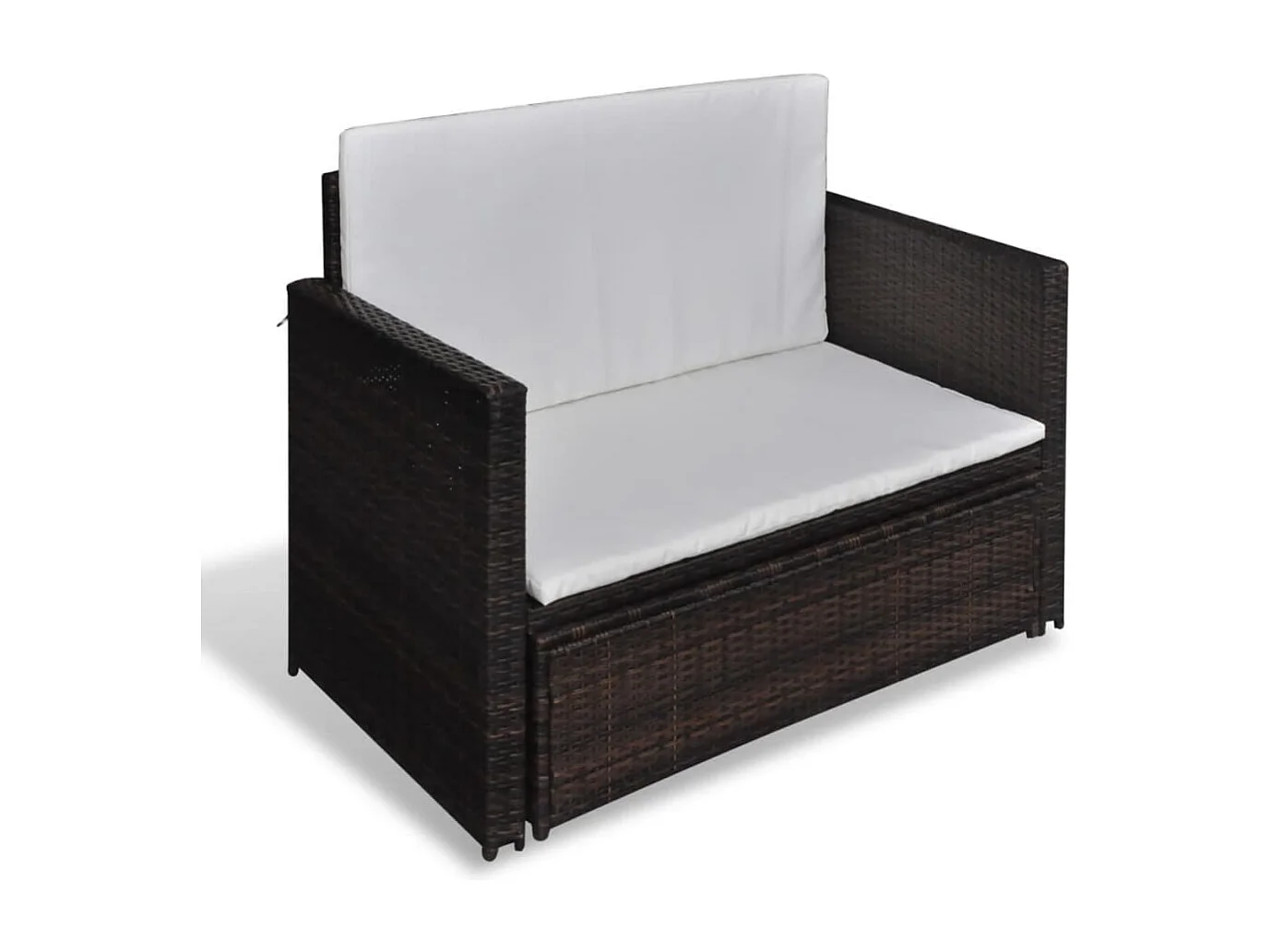 Canapé de jardin Résine tressée Marron