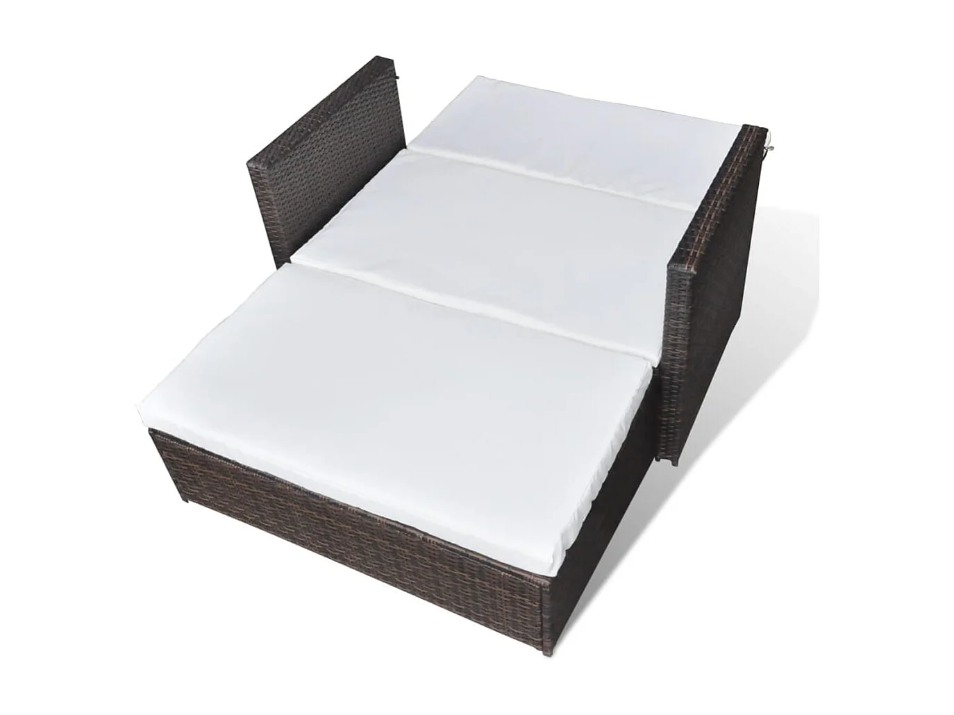 Canapé de jardin Résine tressée Marron