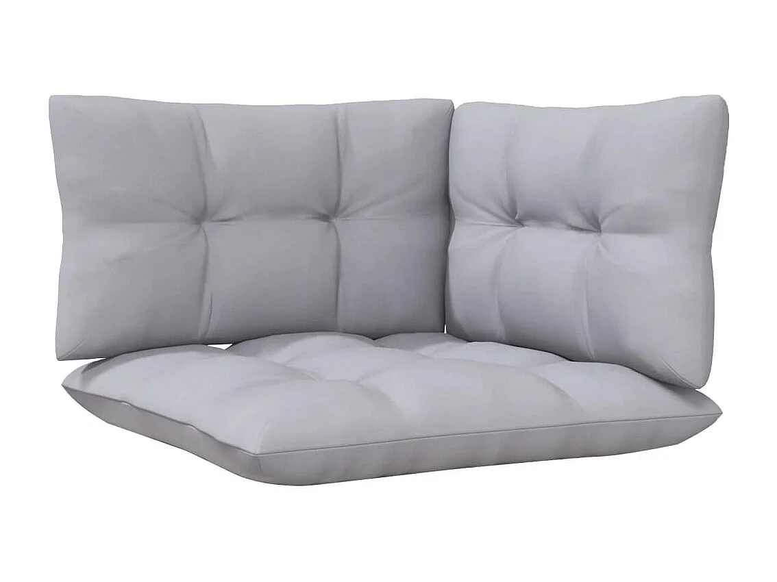 Canapé 3 places de jardin et coussins gris Bois de pin solide