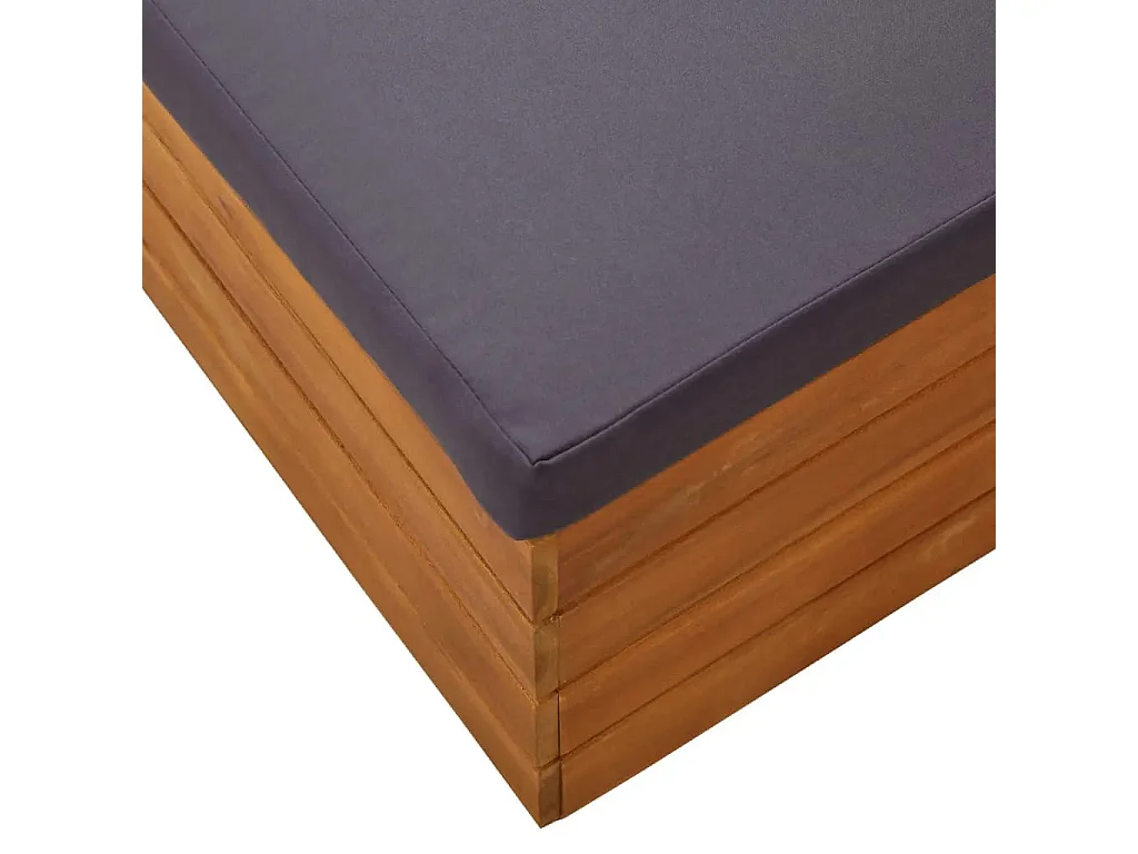 Canapé de jardin 2 places avec coussins Bois d'acacia massif