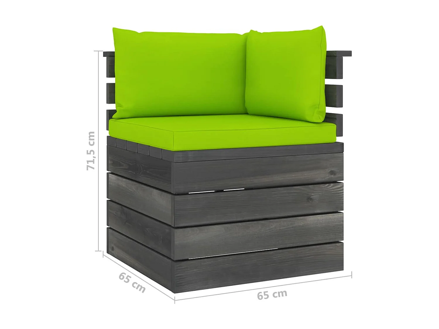 Canapé palette de jardin 2 places avec coussins Bois de pin