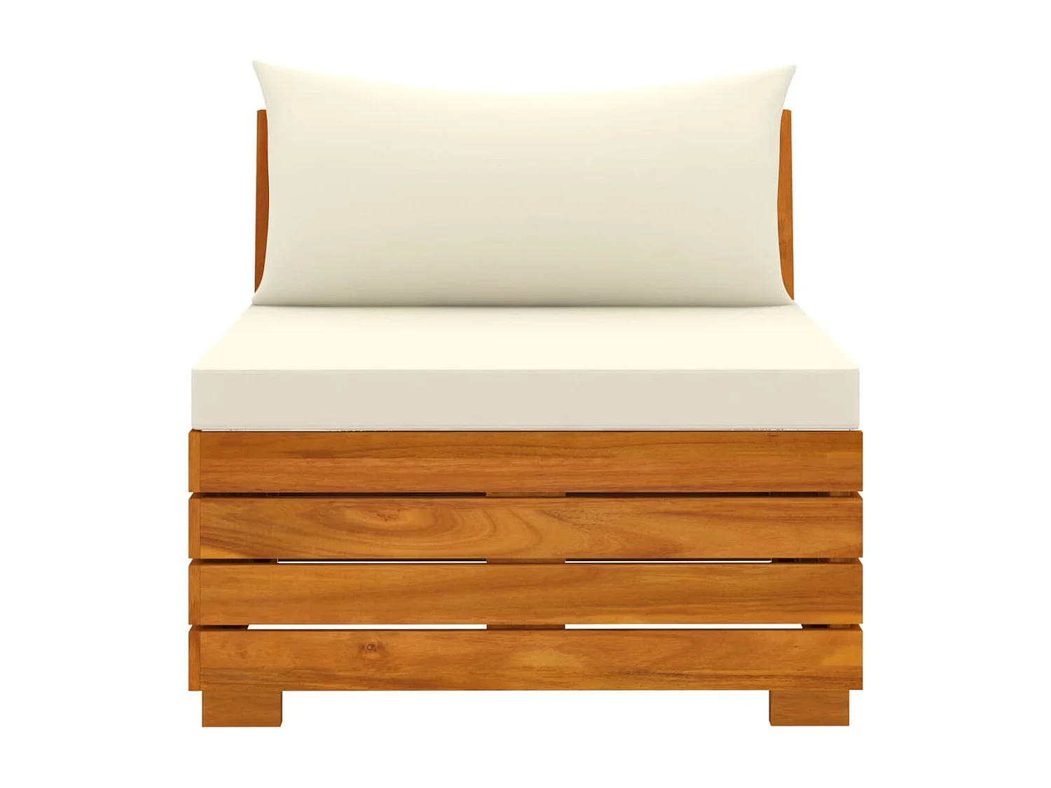 Canapé de jardin 4 places avec coussins Bois d'acacia massif