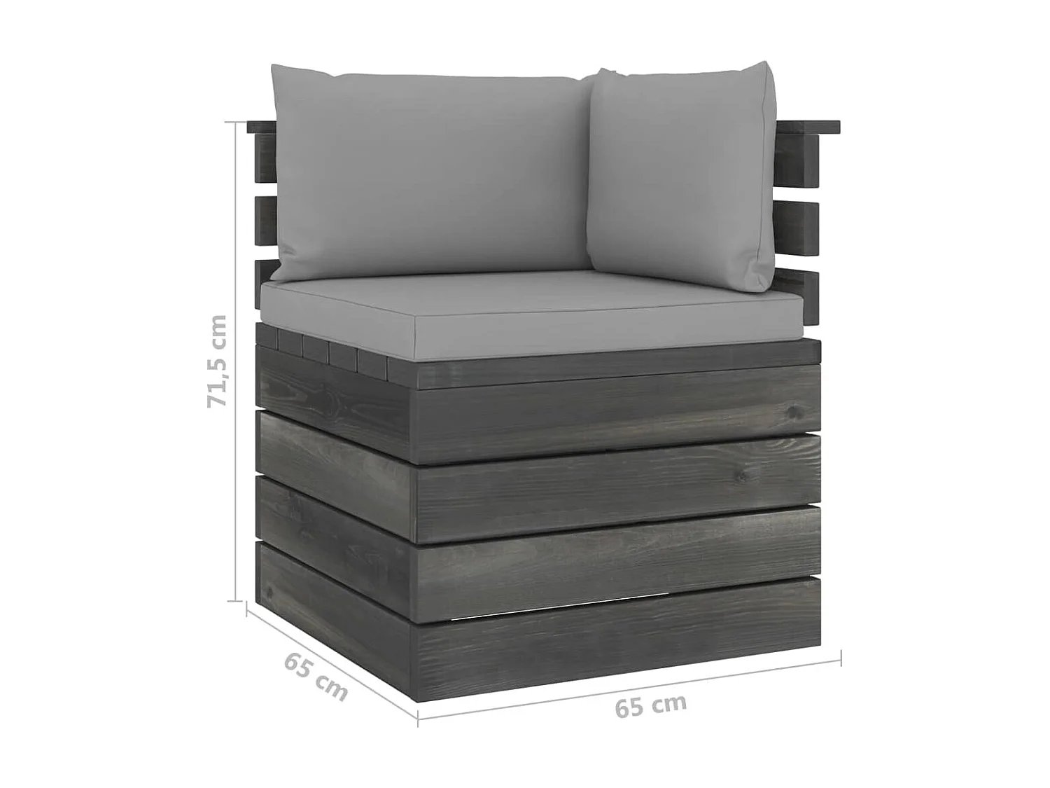 Tuinbank 2-zits met kussens pallet massief grenenhout