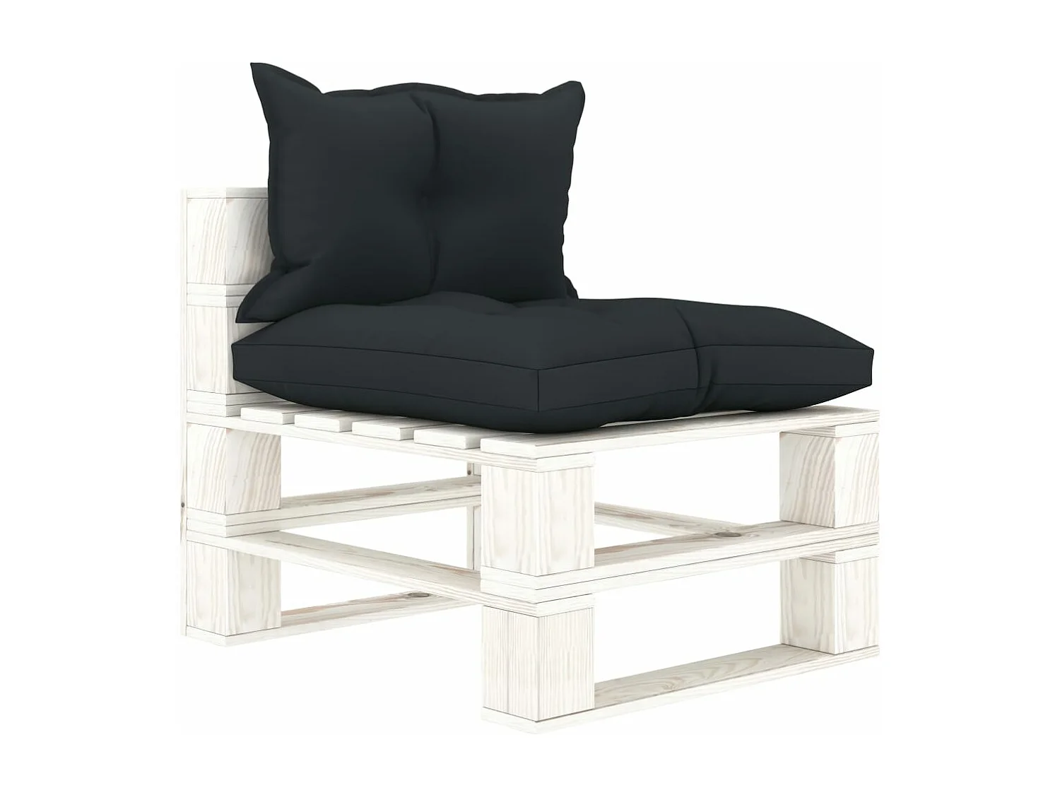 Canapé palette 3 places de jardin et coussins anthracite Bois