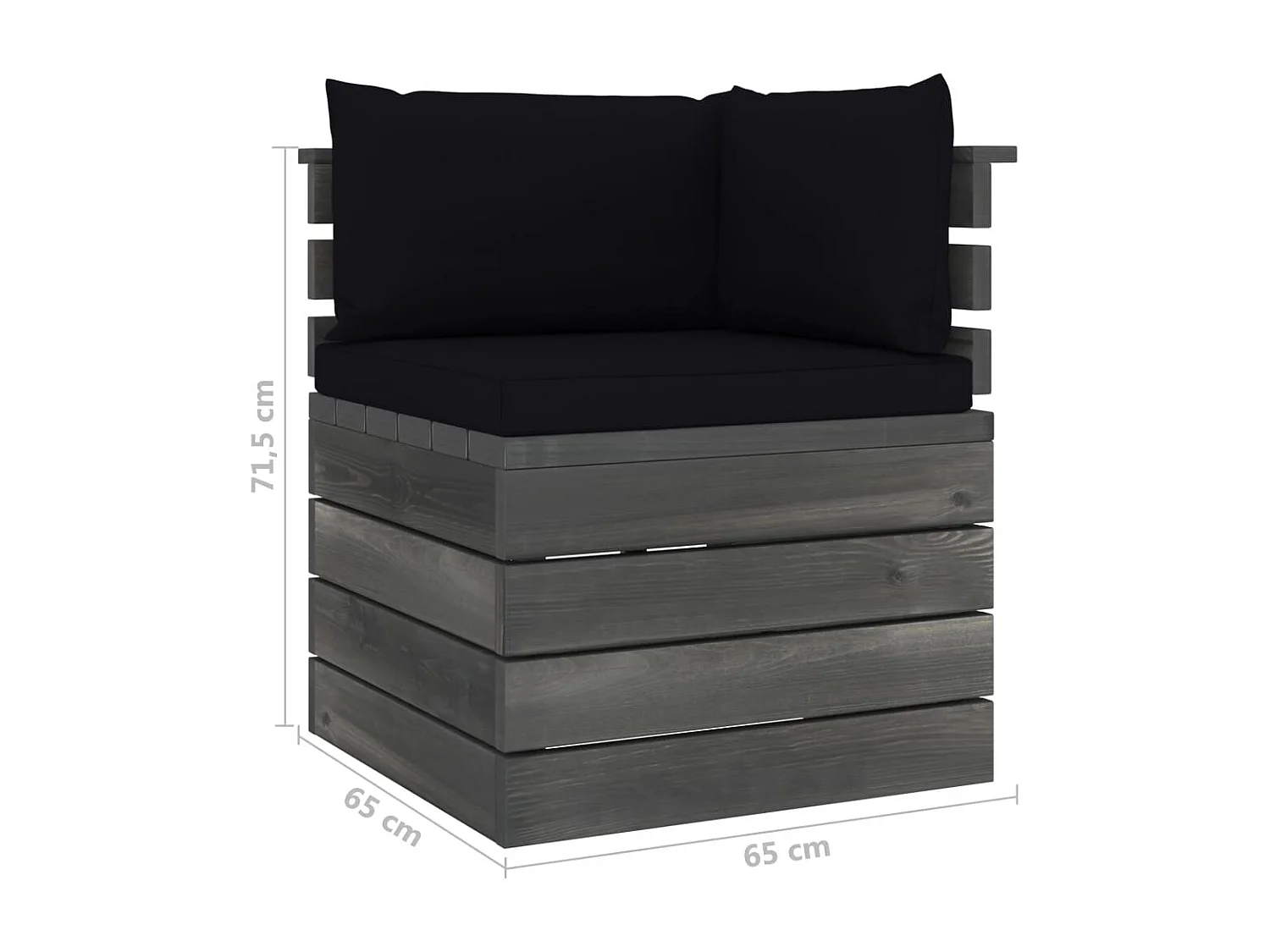 Tuinbank 2-zits met kussens pallet massief grenenhout