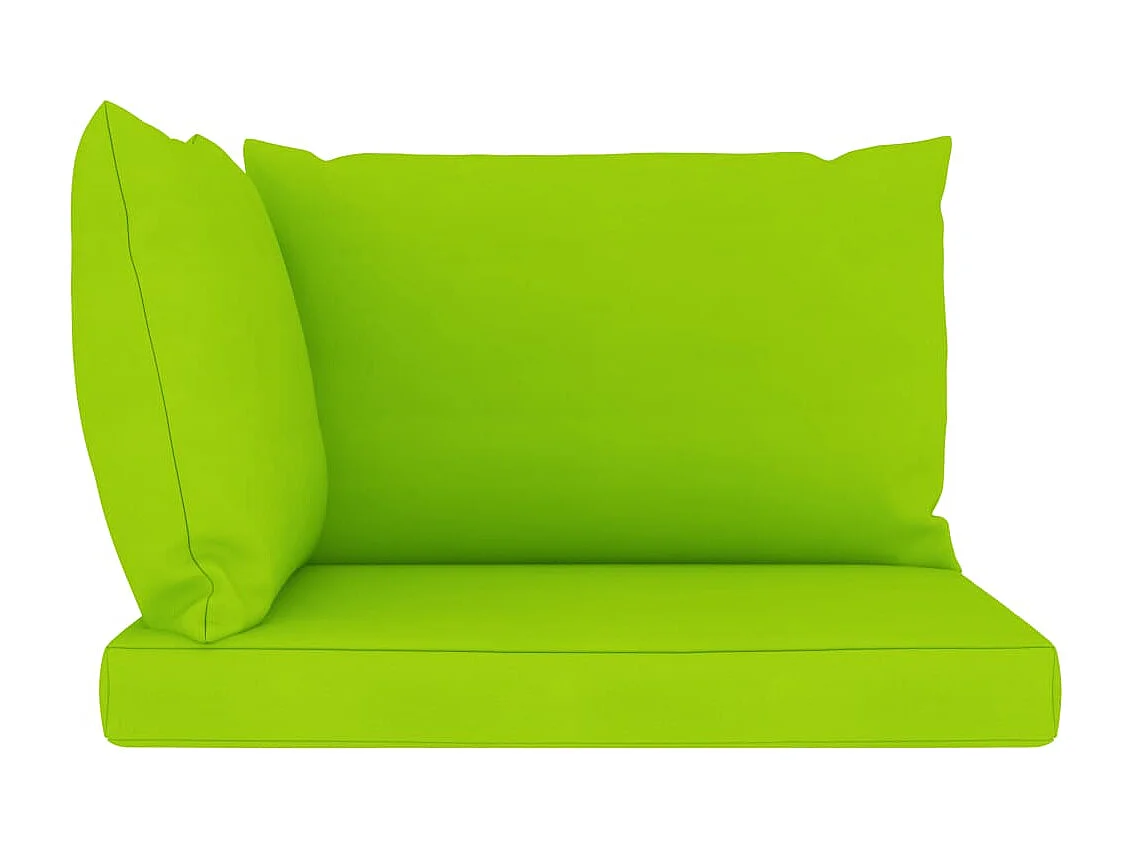 Canapé palette de jardin 2 places et coussins vert vif Pinède