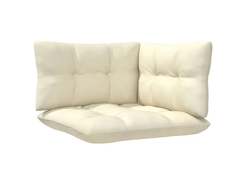 3-Sitzer-Gartensofa mit Creme Kissen Massivholz Kiefer