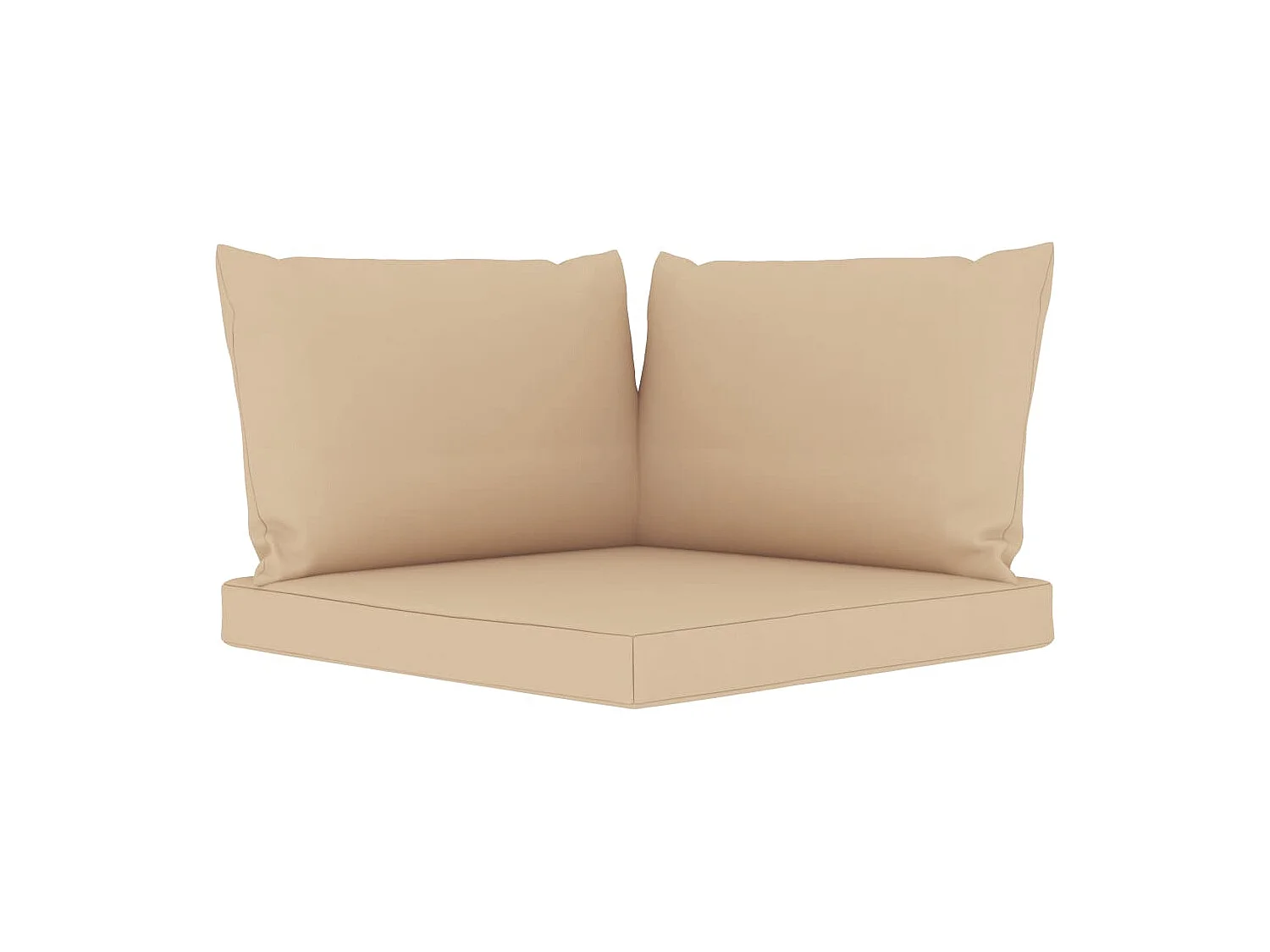 Sofá de paletes p/ jardim 2 lugares com almofadões bege pinho