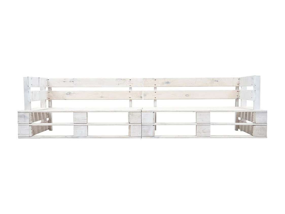 Tuinbank 2-zits pallet hout wit