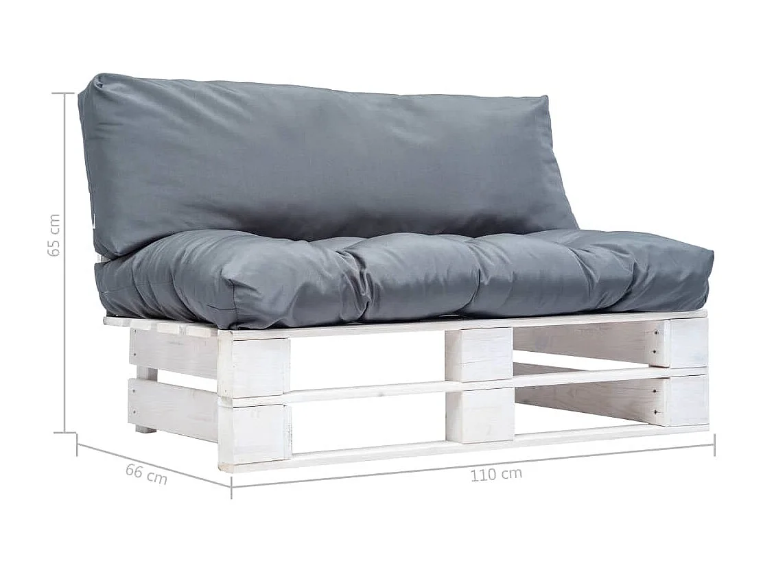 Outdoor-Sofa Paletten mit Kissen in Grau Kiefernholz