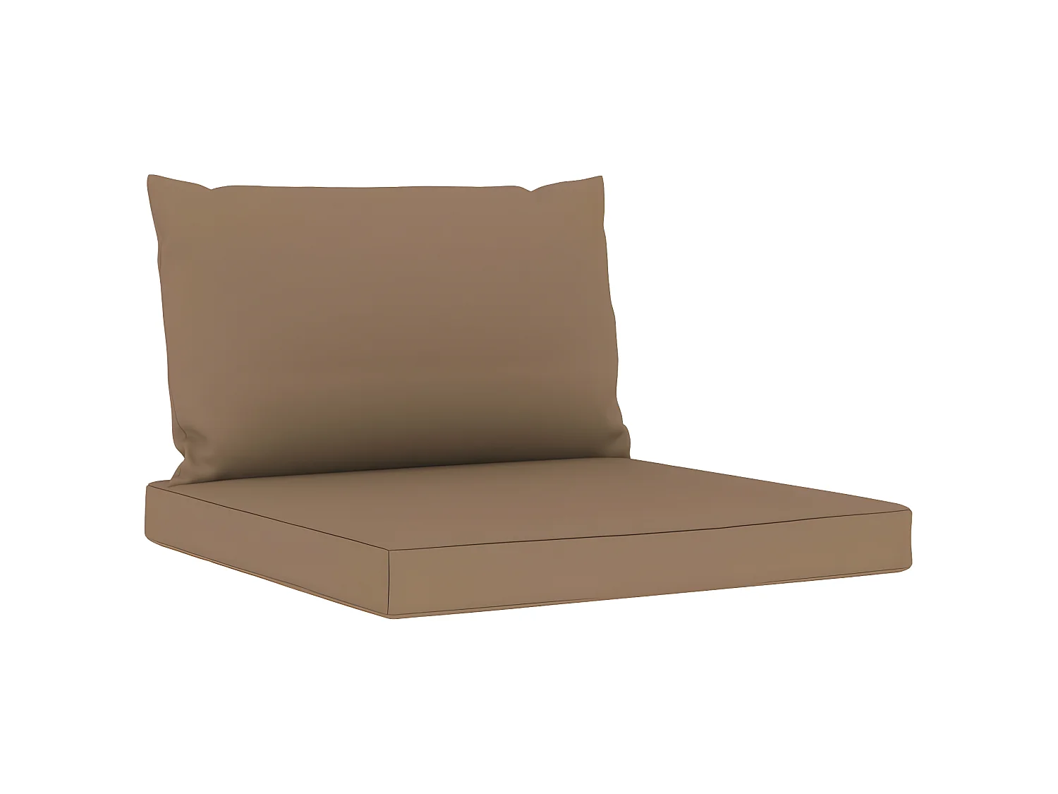 Canapé de jardin 4 places avec coussins taupe