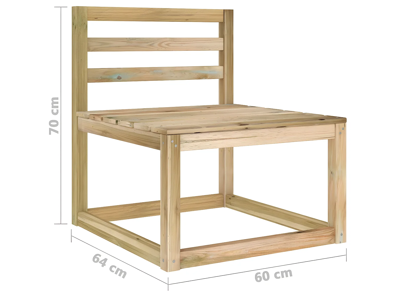 Canapé de jardin 4 places avec coussins taupe