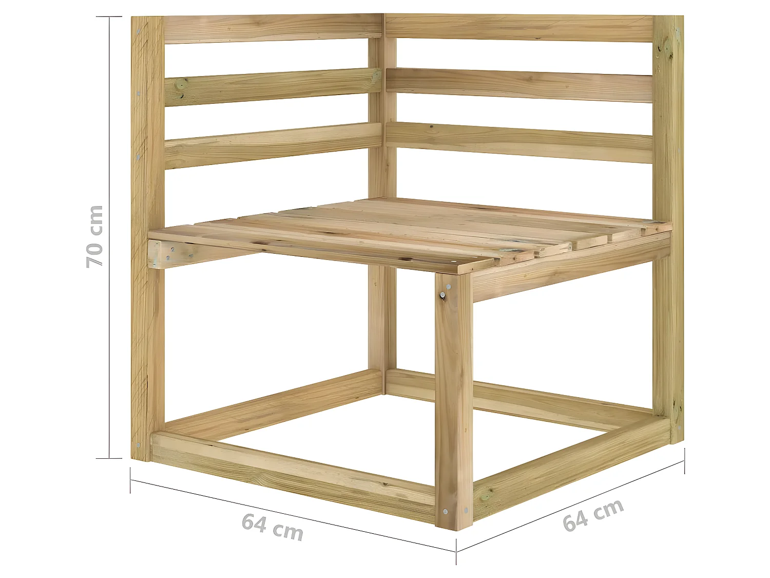 Canapé de jardin 4 places avec coussins taupe