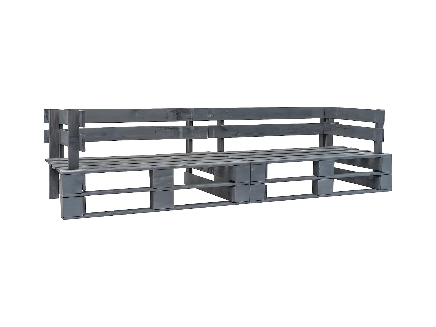 Canapé palette de jardin 2 places gris bois