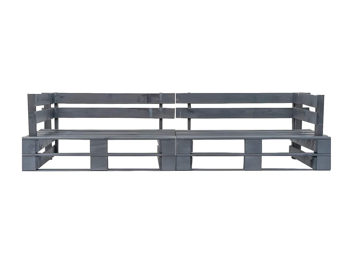 Canapé palette de jardin 2 places gris bois
