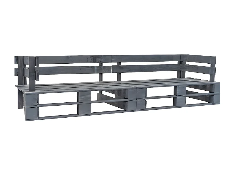 Canapé palette de jardin 2 places gris bois