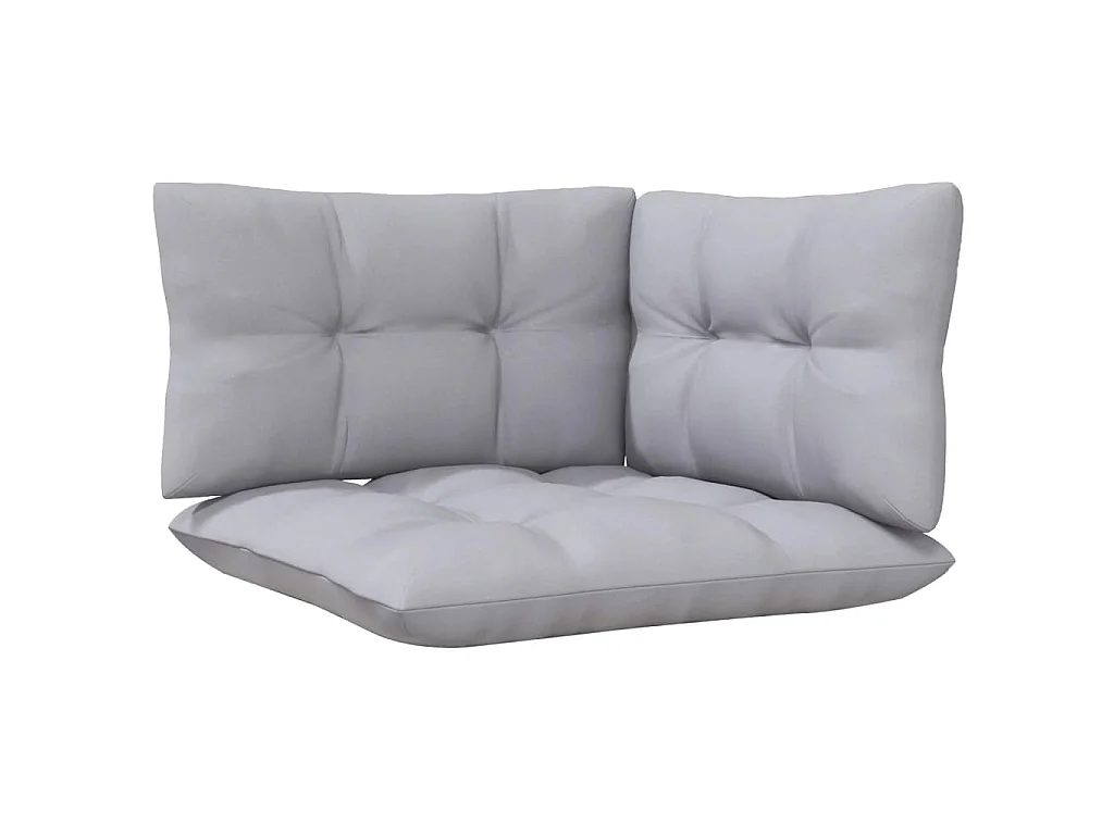 Canapé 2 places de jardin et coussins gris Bois de pin solide