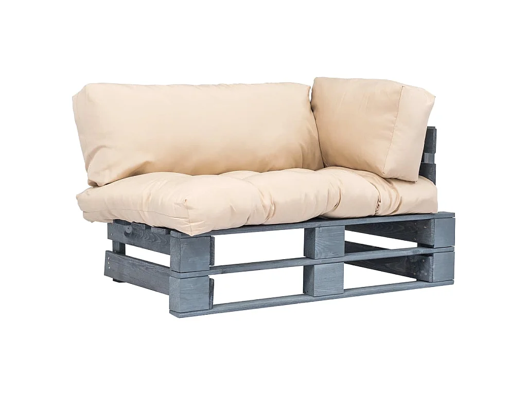 Divano da Giardino a Pallet con Cuscini Sabbia in Legno di Pino